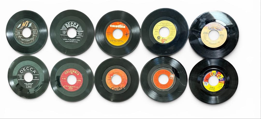 Lot of 10 Rare and High Value 45rpm Vinyl Records Donna Summer The Police The Righteous Brothers (1 of 3)