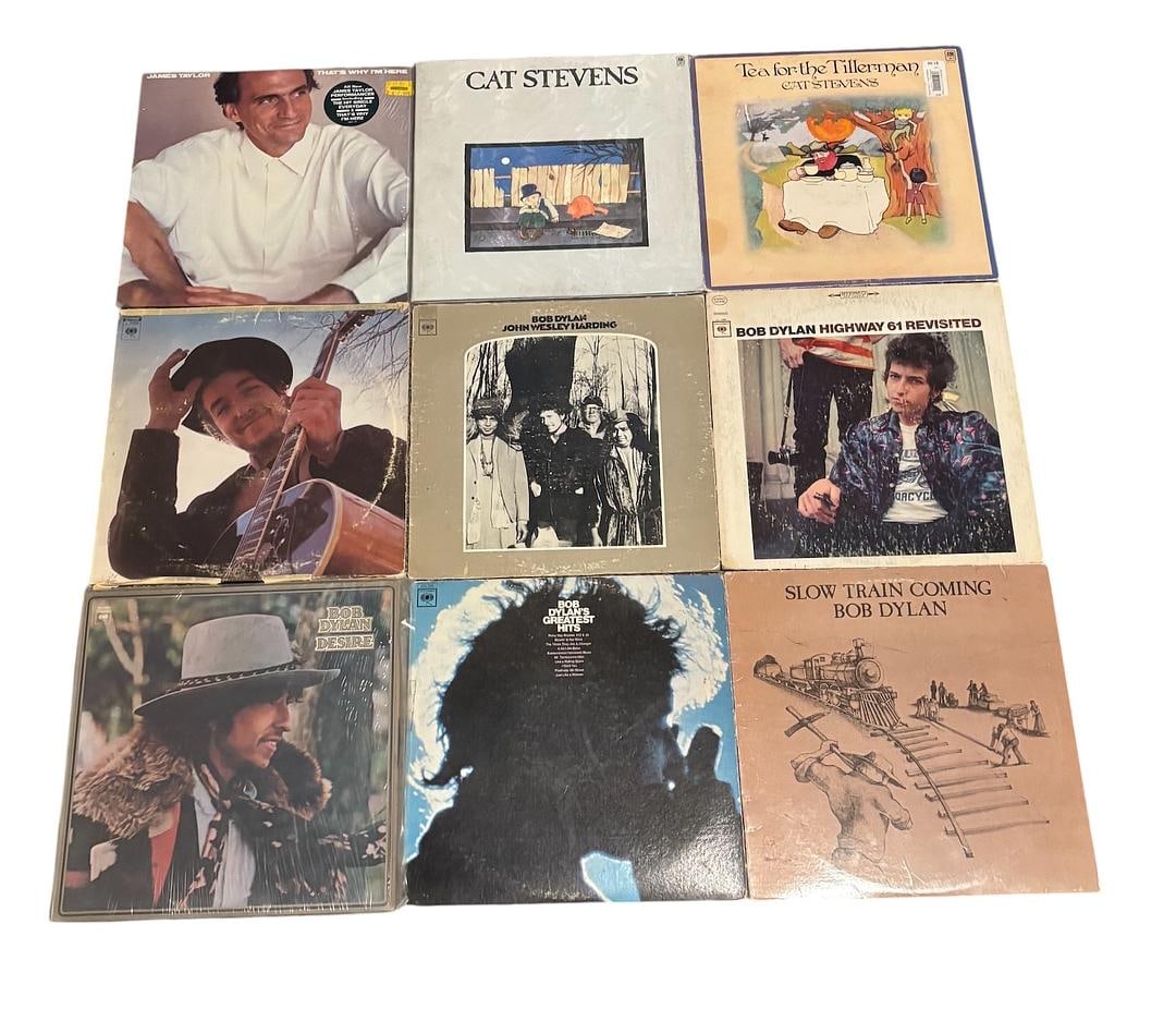 Bob Dylan & Folk Rock Vinyl Records LP Lot of 9 (1 of 5)