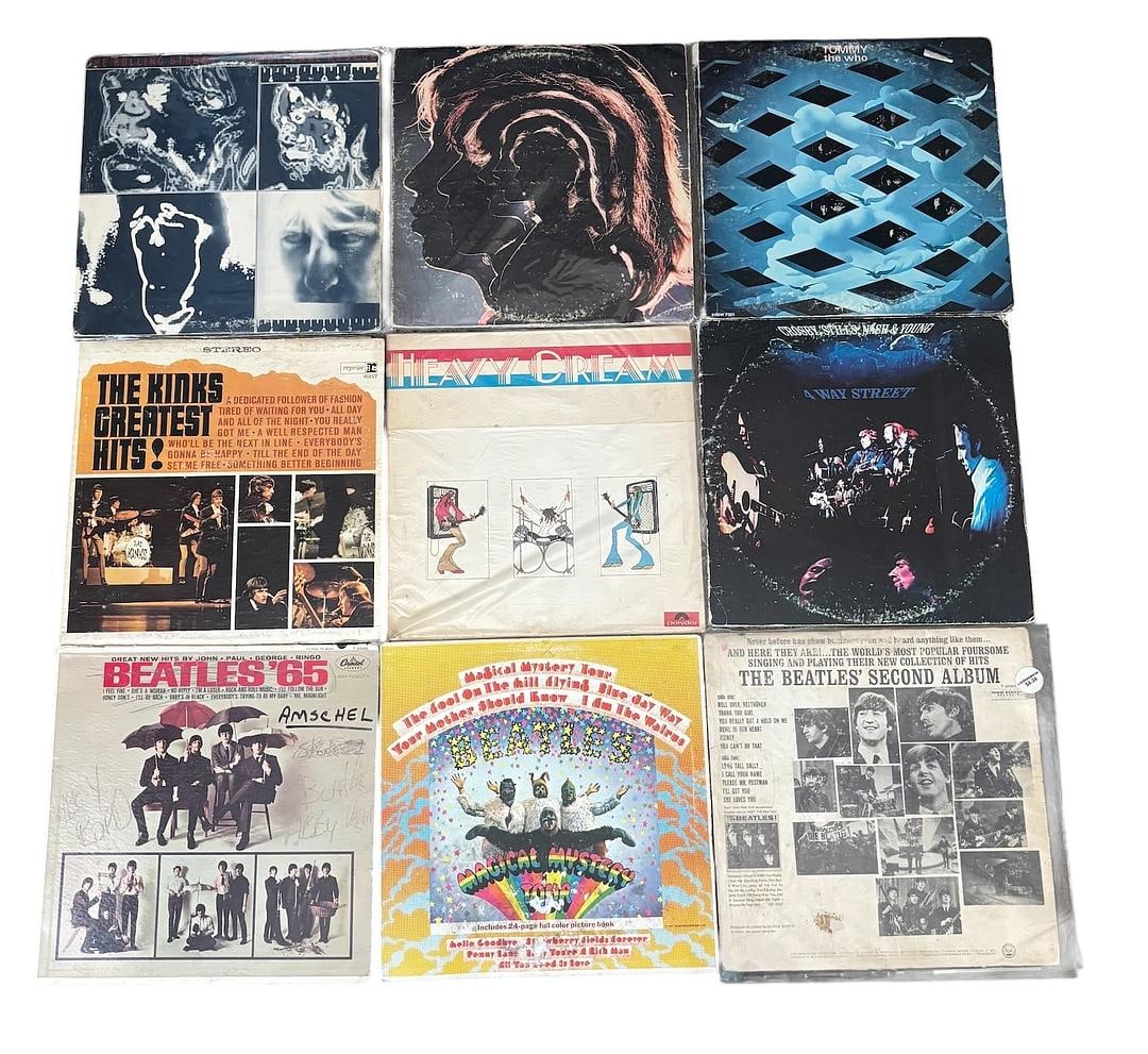 Beatles British Legends Vinyl Record Lot of 9 LPs: LOT 433 — Beatles / British Legends Vinyl Record Lot of 9 LPs1. The Beatles – Magical Mystery Tour2. The Beatles – The Beatles’ Second Album3. The Beatles '654. The Rolling Stones – Hot Rock