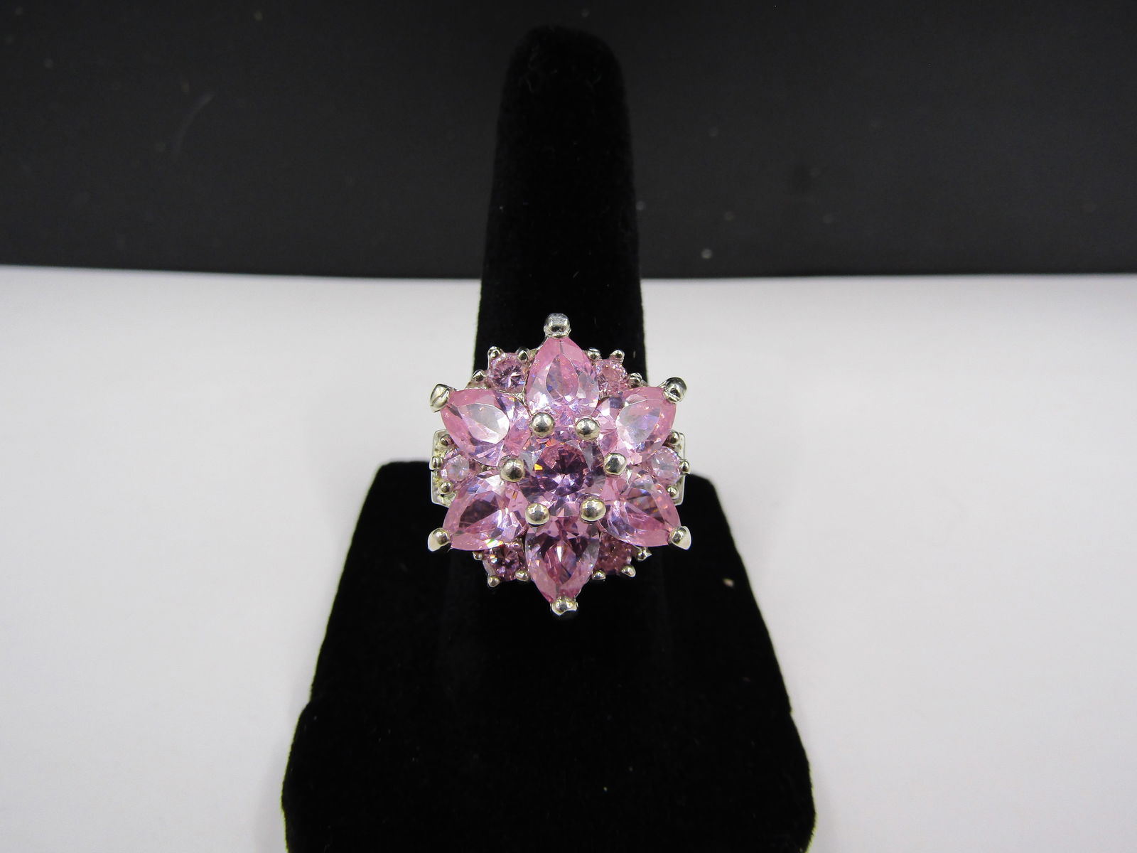 Size 5.75 Sterling Silver/Pink Gemstone Ring (1 of 4)