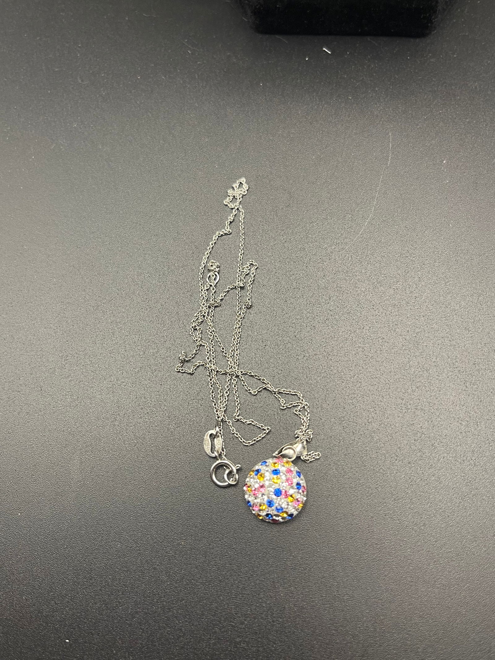 Sterling Silver Multi Colored Pendant on 18' Sterling Silver Chain (1 of 4)