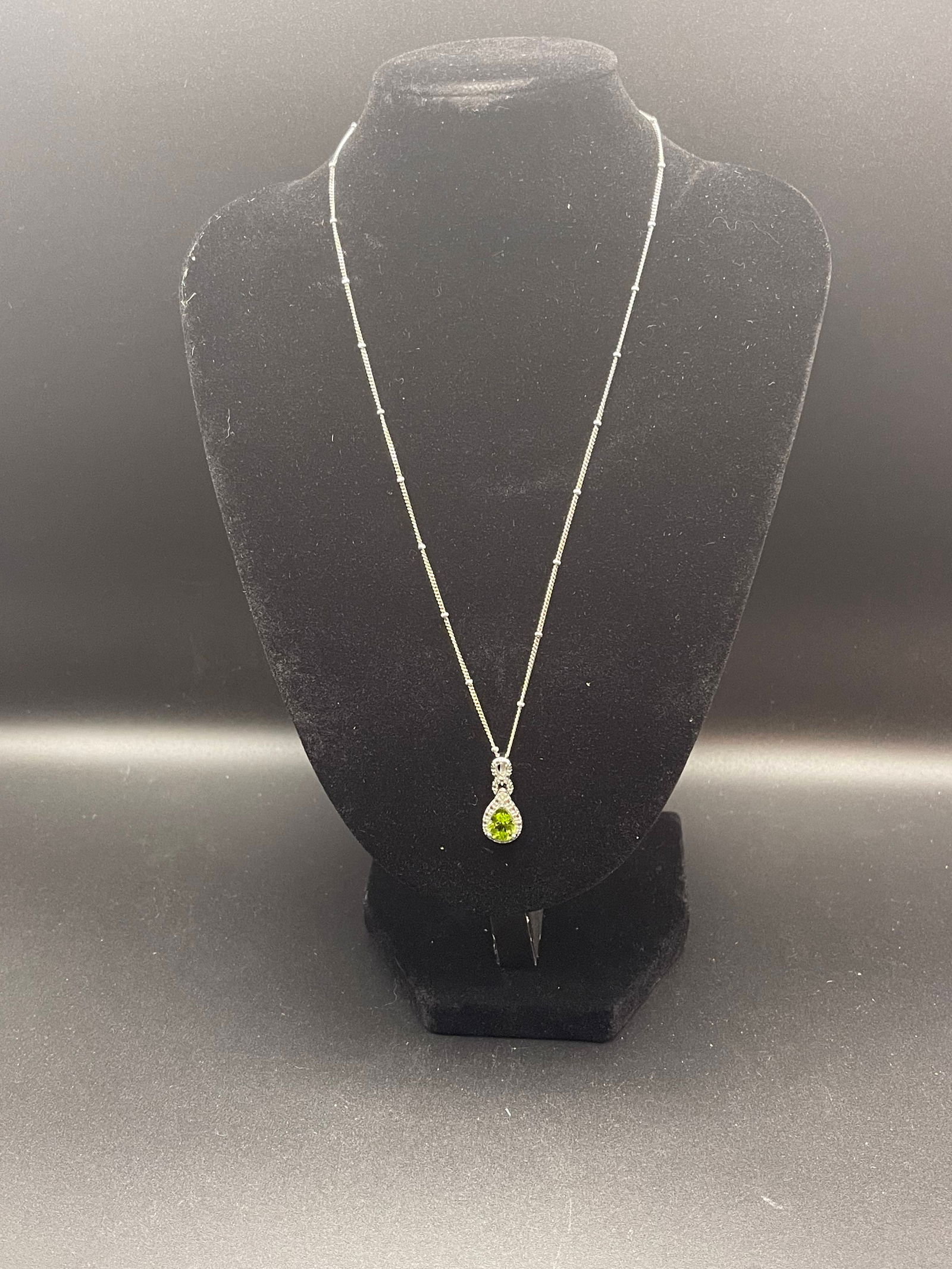 Sterling Silver Peridot/CZ Like Gemstone on 16' Sterling Silver Chain by Lotus Jewelry Studio: Sterling Silver Peridot/CZ Like Gemstone on 16" Sterling Silver Chain by Lotus Jewelry Studio Condition Yes, we will ship this item, we provide in house shipping to save our customers money. S&H fees