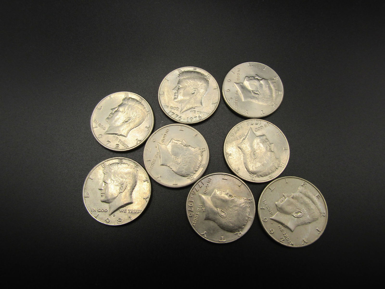 8- GEM BU Kennedy Half Dollars; 3-1976, 1971-D, 1972-P, 1981-P, 1992-P, 1995-P (1 of 3)