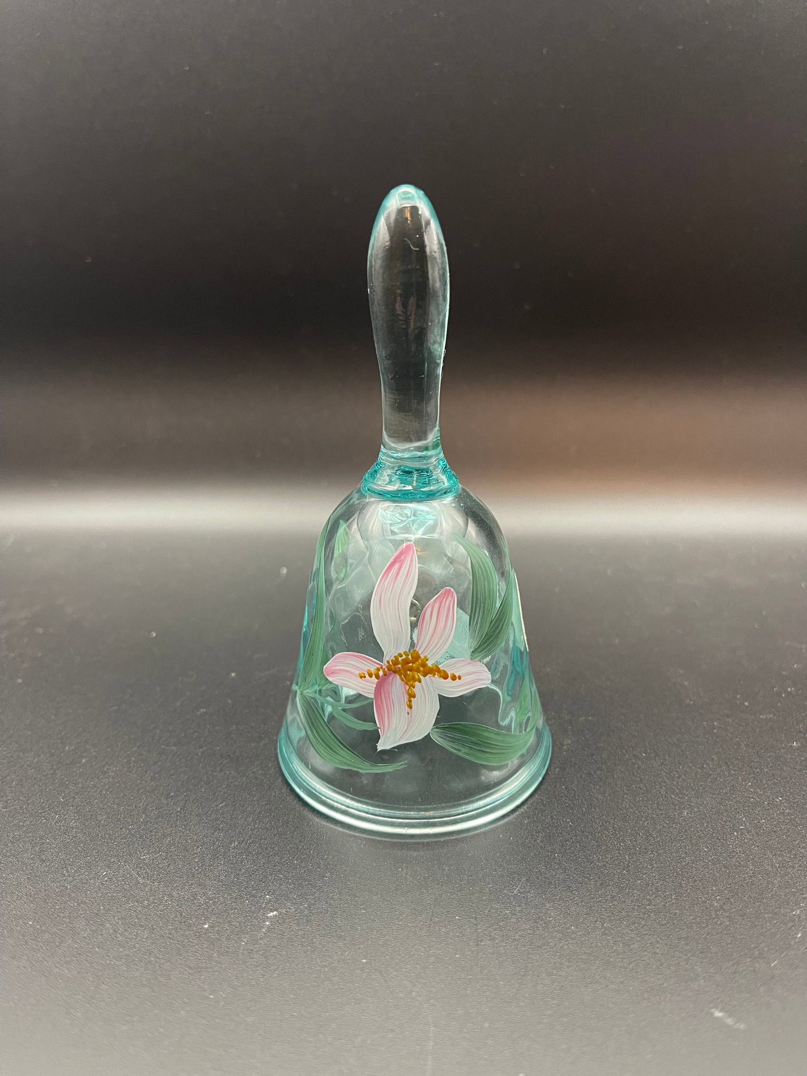 Vintage Fenton Hand Painted and Signed Aqua Blue Glass Bell with Flowers 4.5': Vintage Fenton Hand Painted and Signed Aqua Blue Glass Bell with Flowers 4.5" Condition Yes, we will ship this item, we provide in house shipping to save our customers money. S&H fees and insurance wi