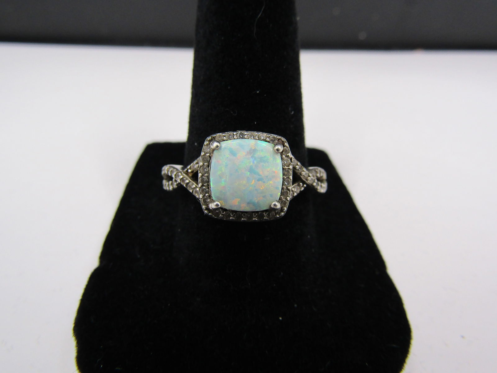 Size 7.75 Sterling Silver Opal Ring (1 of 4)