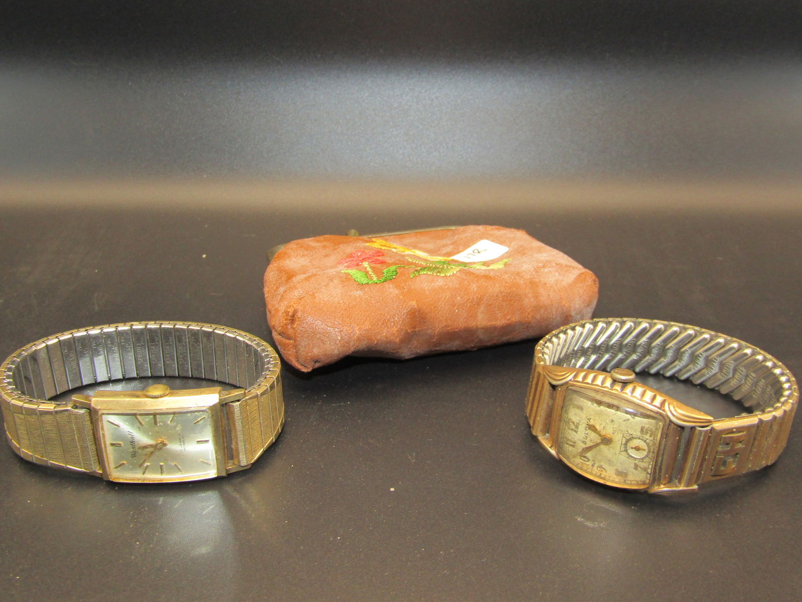 2 Vintage Pocket Watches; Westhall 17 Jewels SWISS, and Bulova and Vintage Coin Purse (1 of 4)