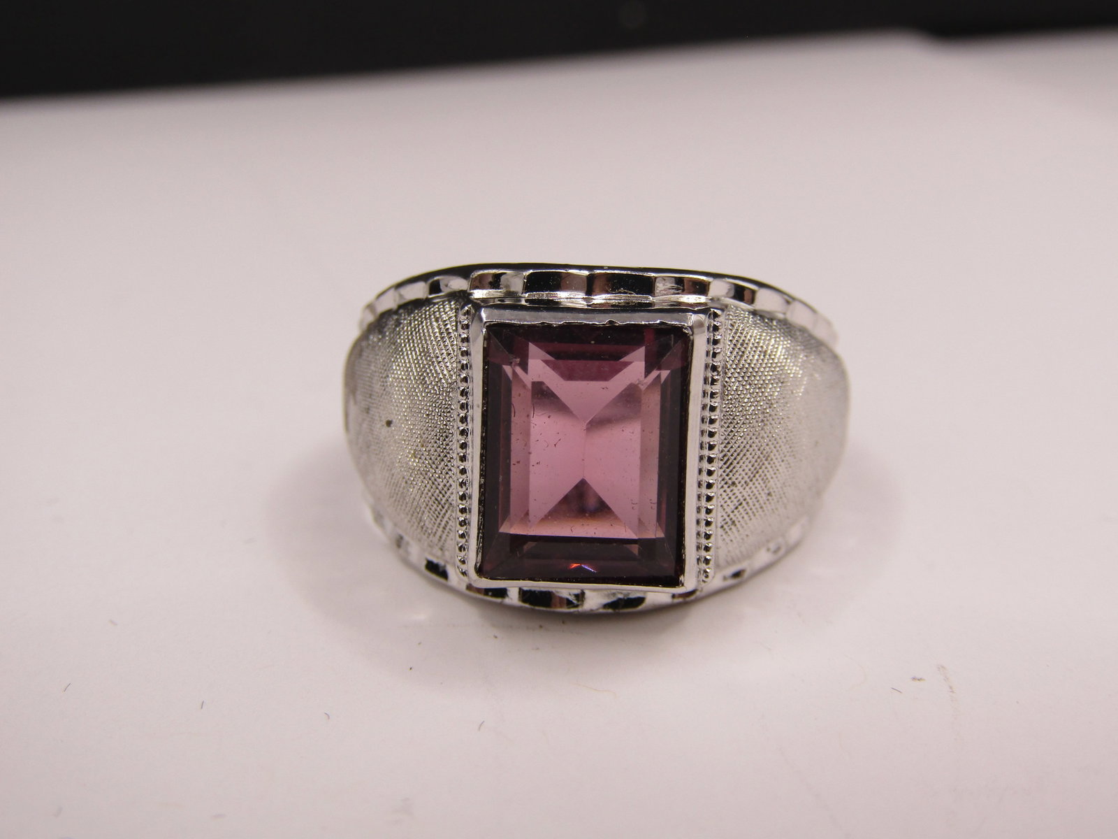 Sterling Silver Size 10.5 Vintage Joseph Esposito Purple Glass Art Deco Ring: Sterling Silver Size 10.5 Vintage Joseph Esposito Purple Glass Art Deco Ring Condition Yes, we will ship this item, we provide in house shipping to save our customers money. S&H fees and insurance wil