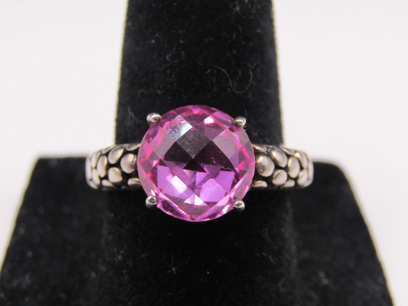 Sterling Silver Size 7 Michael Dawkins Pink Sapphire and Pebble Ring: Sterling Silver Size 7 Michael Dawkins Pink Sapphire and Pebble Ring Condition Yes, we will ship this item, we provide in house shipping to save our customers money. S&H fees and insurance will be add