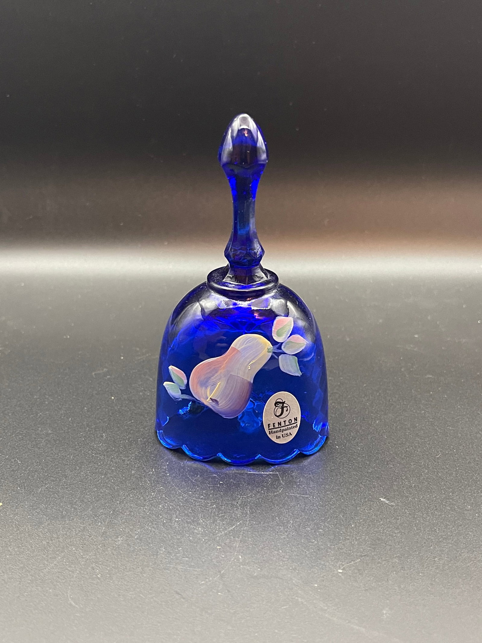 Vintage Fenton Hand Painted and Signed Cobalt Blue Glass Bell, Pears 4.5': Vintage Fenton Hand Painted and Signed Cobalt Blue Glass Bell, Pears 4.5" Condition Yes, we will ship this item, we provide in house shipping to save our customers money. S&H fees and insurance will b