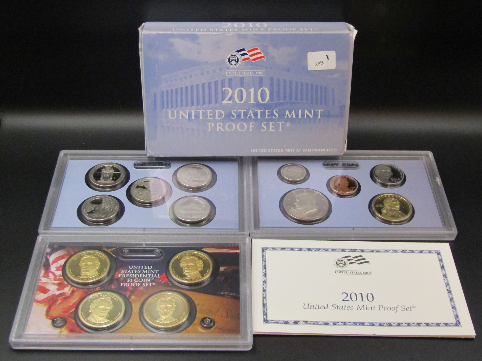2010 S Us Mint Proof Set. OGP. Contains 14 Coins; Reg. Coinage, Presidential Dollars, National Park (1 of 8)