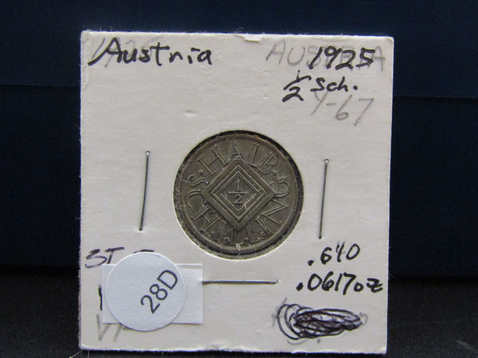 1925 Austria Silver Half Shilling (1 of 2)