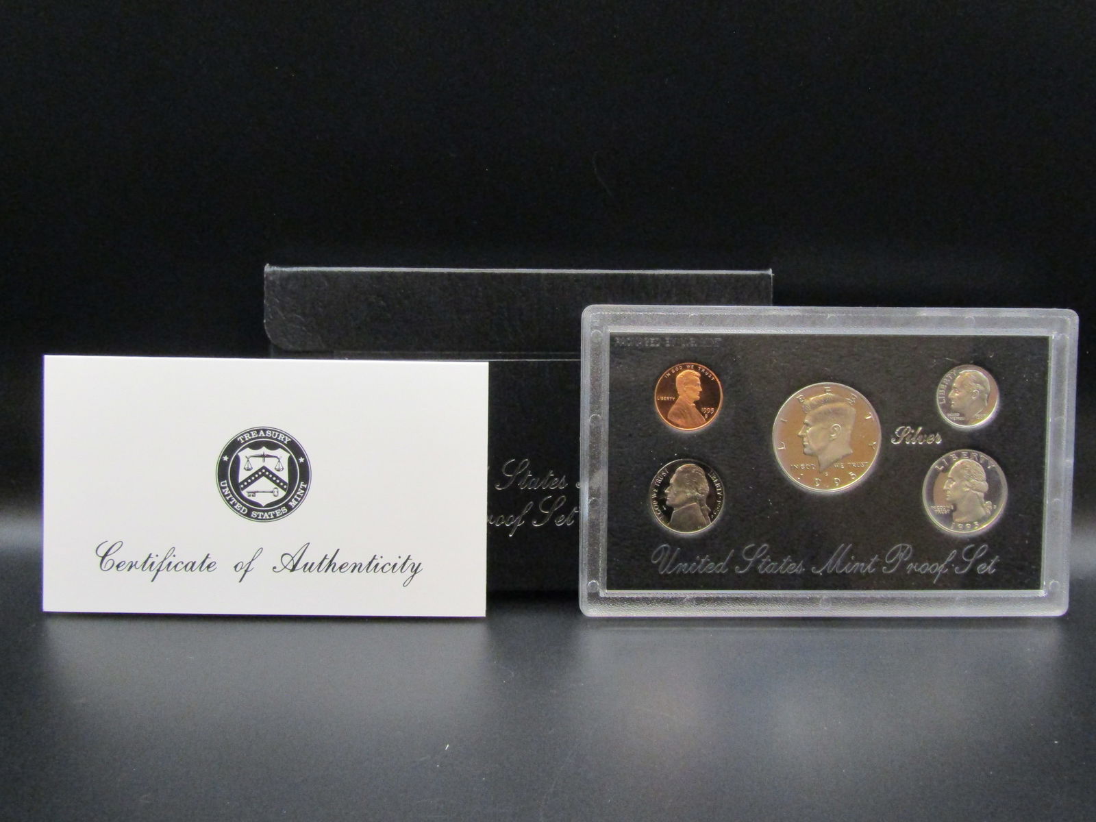 KEY DATE, LOW MINTAGE 1995 S US Mint 90% Silver Proof Set. OGP. Contains 3-90% Silver Coins (1 of 4)