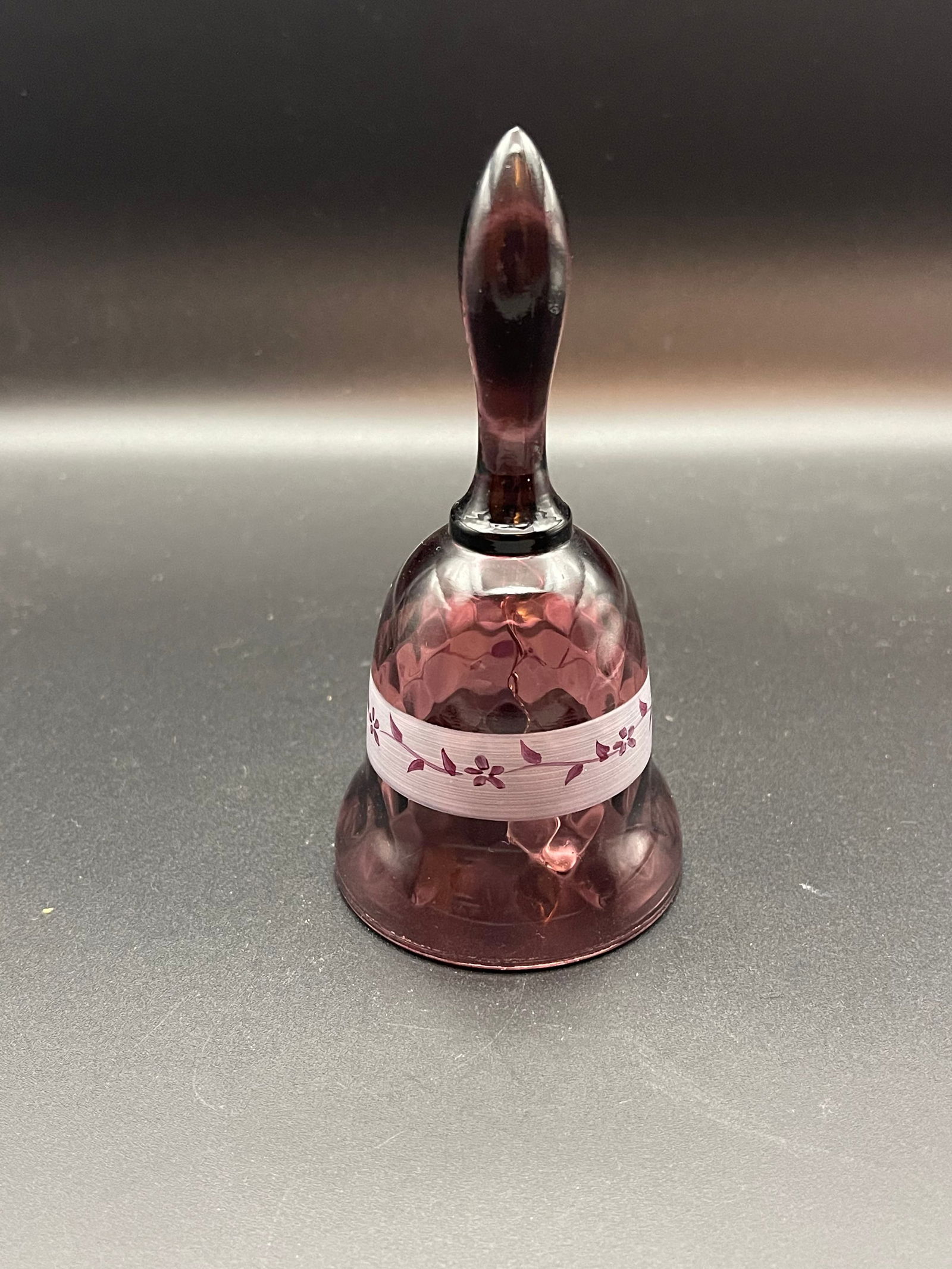 Vintage Fenton Hand Painted and Signed Purple Bell 4.5' (1 of 2)