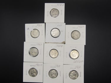 10 Mixed Date Uncirculated Jefferson Nickels