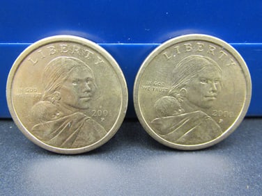 2000P, 2000D UNC Sacagawea Golden Dollars