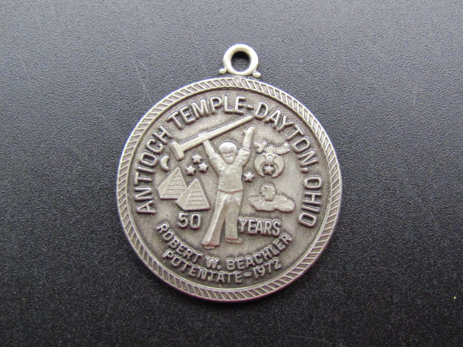Vintage Shriners 50 Years Antioch Temple - Dayton OH .925 Sterling Silver Pendant: Vintage Shriners 50 Years Antioch Temple - Dayton OH .925 Sterling Silver Pendant