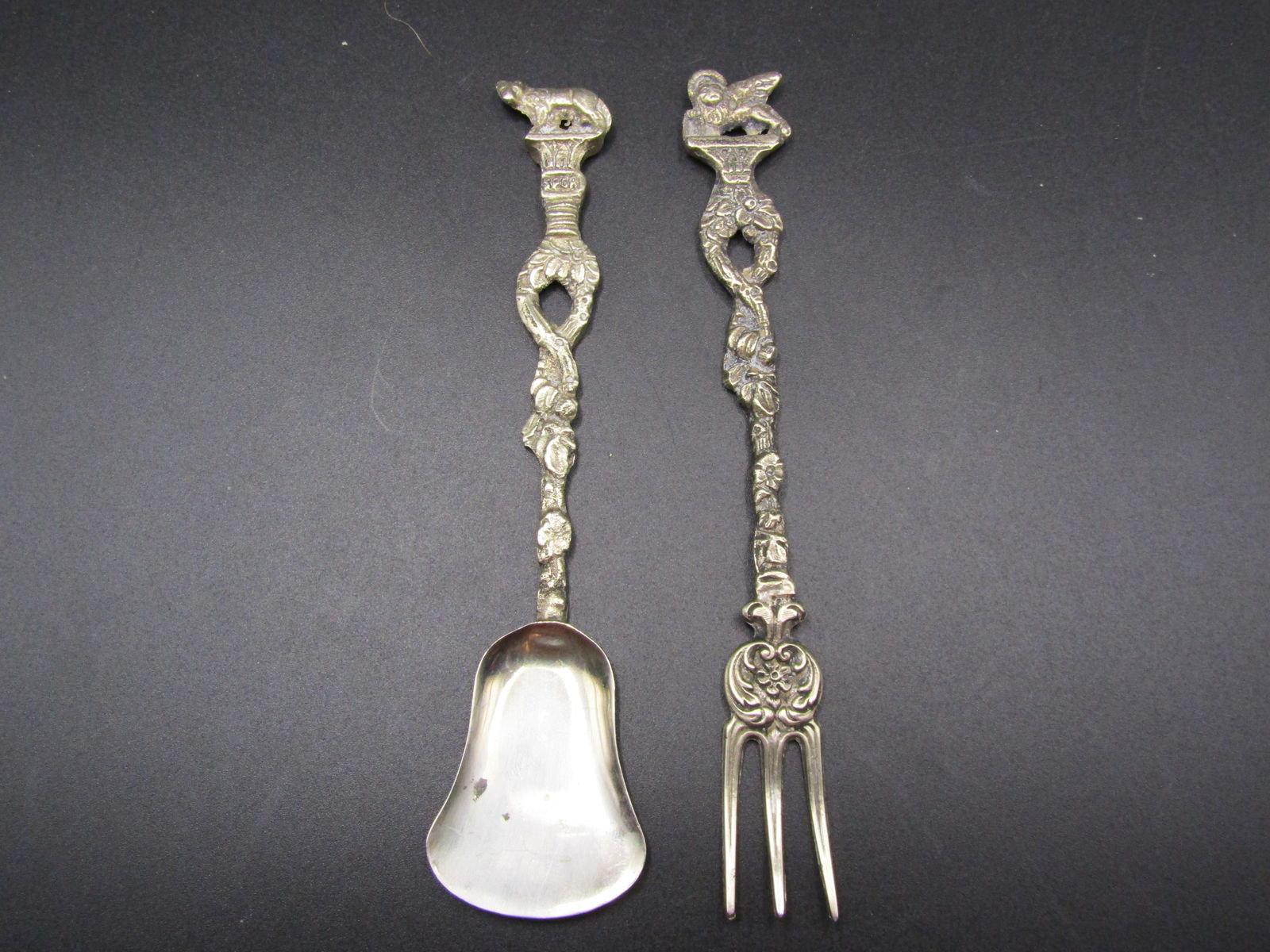 2-Vintage Italian Figural Silver Plated Cocktail Service Pieces, Marked Italy 29 Grams (1 of 5)