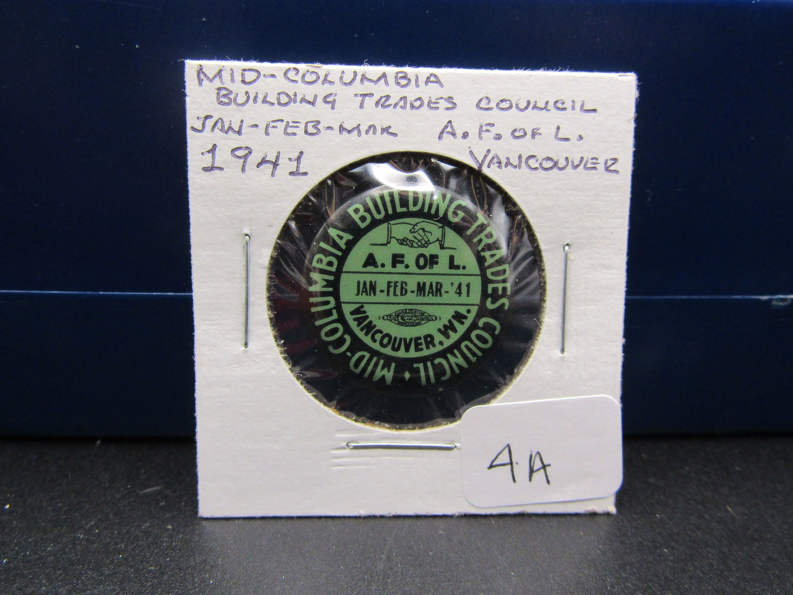 1941 Mid Columbia Building Trades Council Pin Back (1 of 2)