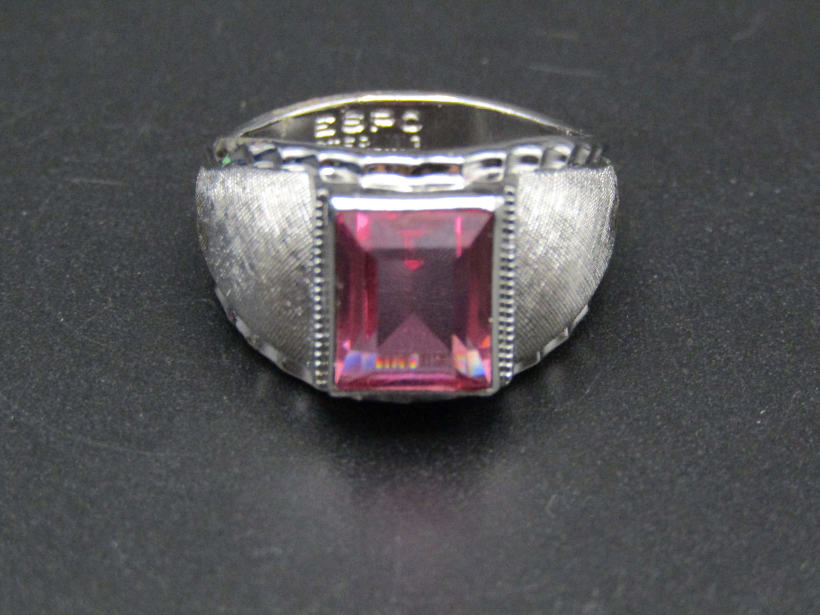 Joseph Esposito Sterling Silver Pink Gemstone Ring, Size 9.5: Joseph Esposito Sterling Silver Pink Gemstone Ring, Size 9.5