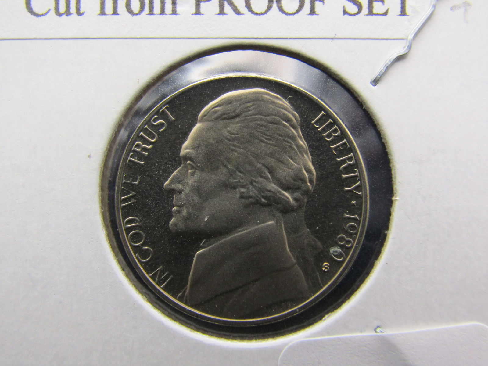 1980-S Proof Jefferson Nickel. Cut From Proof Set (1 of 3)