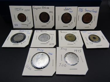 10 Carded Mixed World Coins