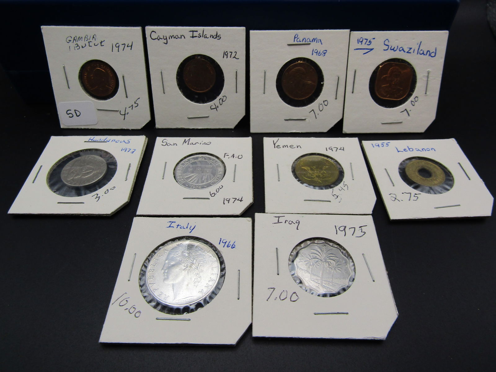 10 Carded Mixed World Coins (1 of 4)