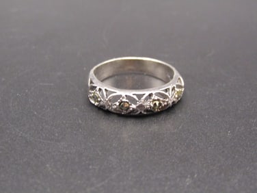 Vintage Sterling Silver and Marcasite Ring, Size 6.5
