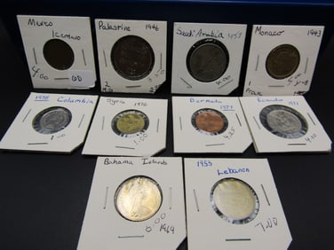 10 Carded Mixed World Coins