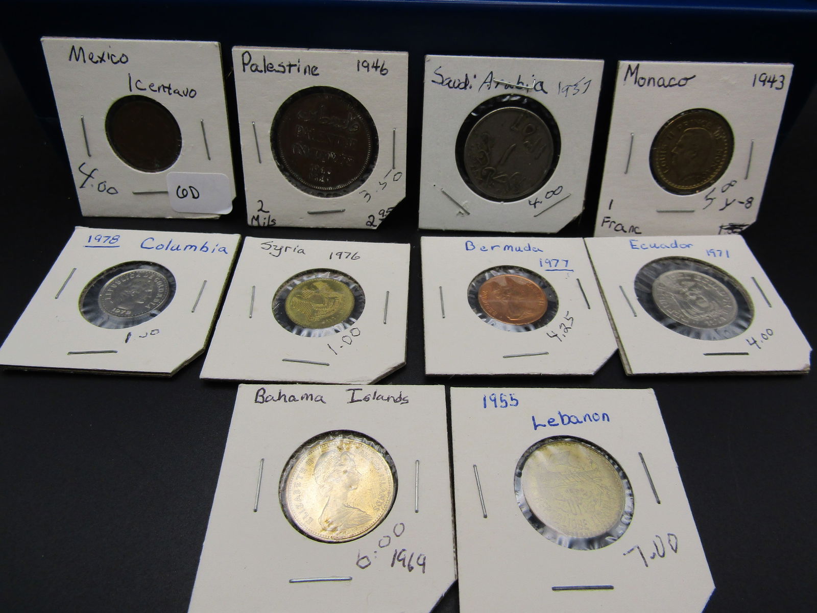 10 Carded Mixed World Coins (1 of 5)