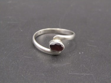 Vintage Sterling Silver Ruby Like Ring, Size 6.5