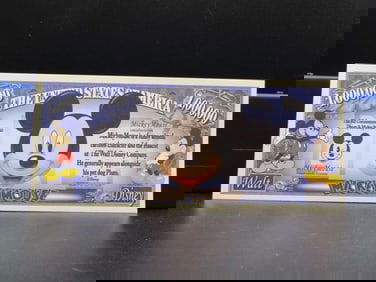 Mickey Mouse Disney 1 Million Dollar Novelty Note
