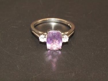 Vintage Sterling Silver Amethyst Ring, Size 8