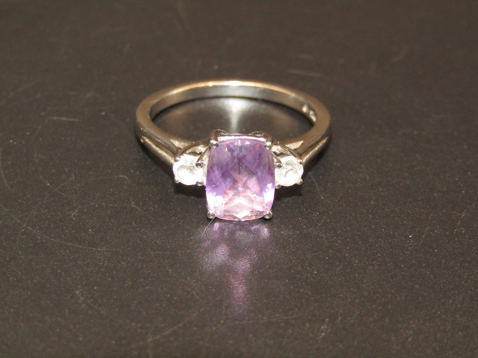 Vintage Sterling Silver Amethyst Ring, Size 8 (1 of 5)