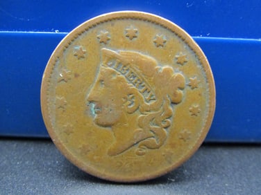 1837 Coronet Head Large Cent, tough Date!