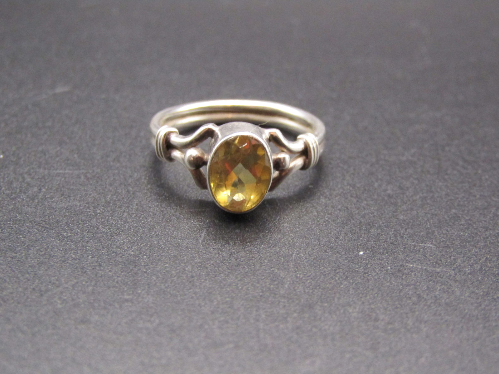 Vintage Sterling Silver Citrine Ring, Size 6 (1 of 3)