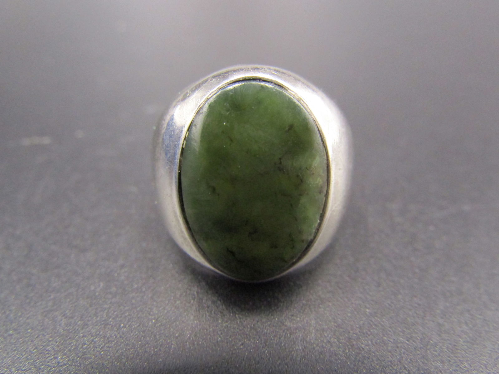 Vintage Sterling Silver Size 10 Black Jade Like Ring (1 of 4)
