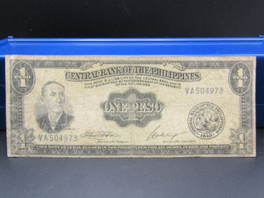 1949 Philippines 1 Peso Bank Note, tough