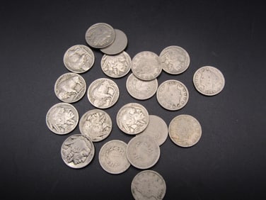 20 Mixed Buffalo and Liberty Head V Nickels,