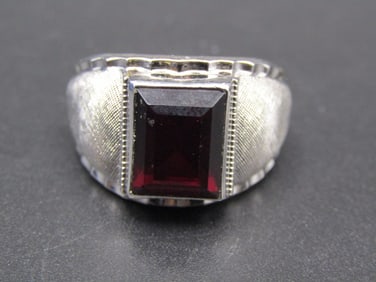 Joseph Esposito Sterling Silver Ruby Red Gemstone Ring, Size 9