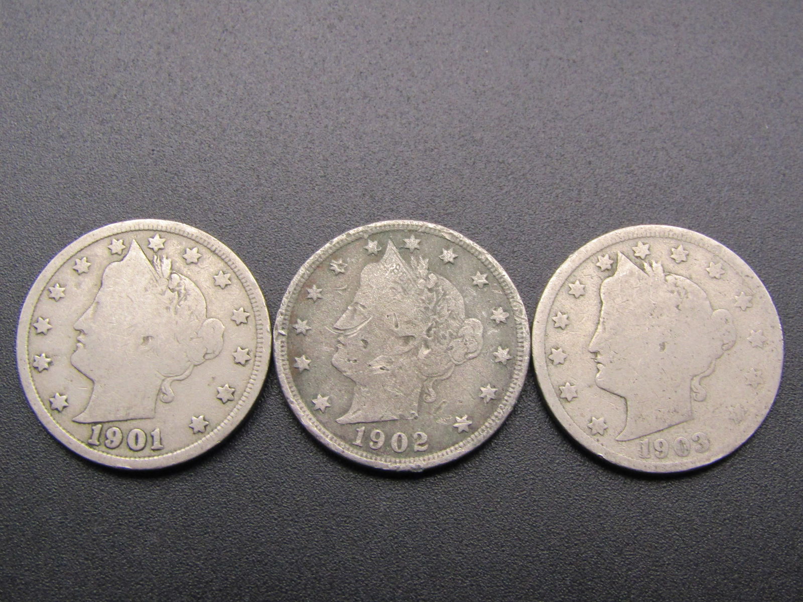 1901, 1902, 1903 Liberty Head V Nickels (1 of 2)