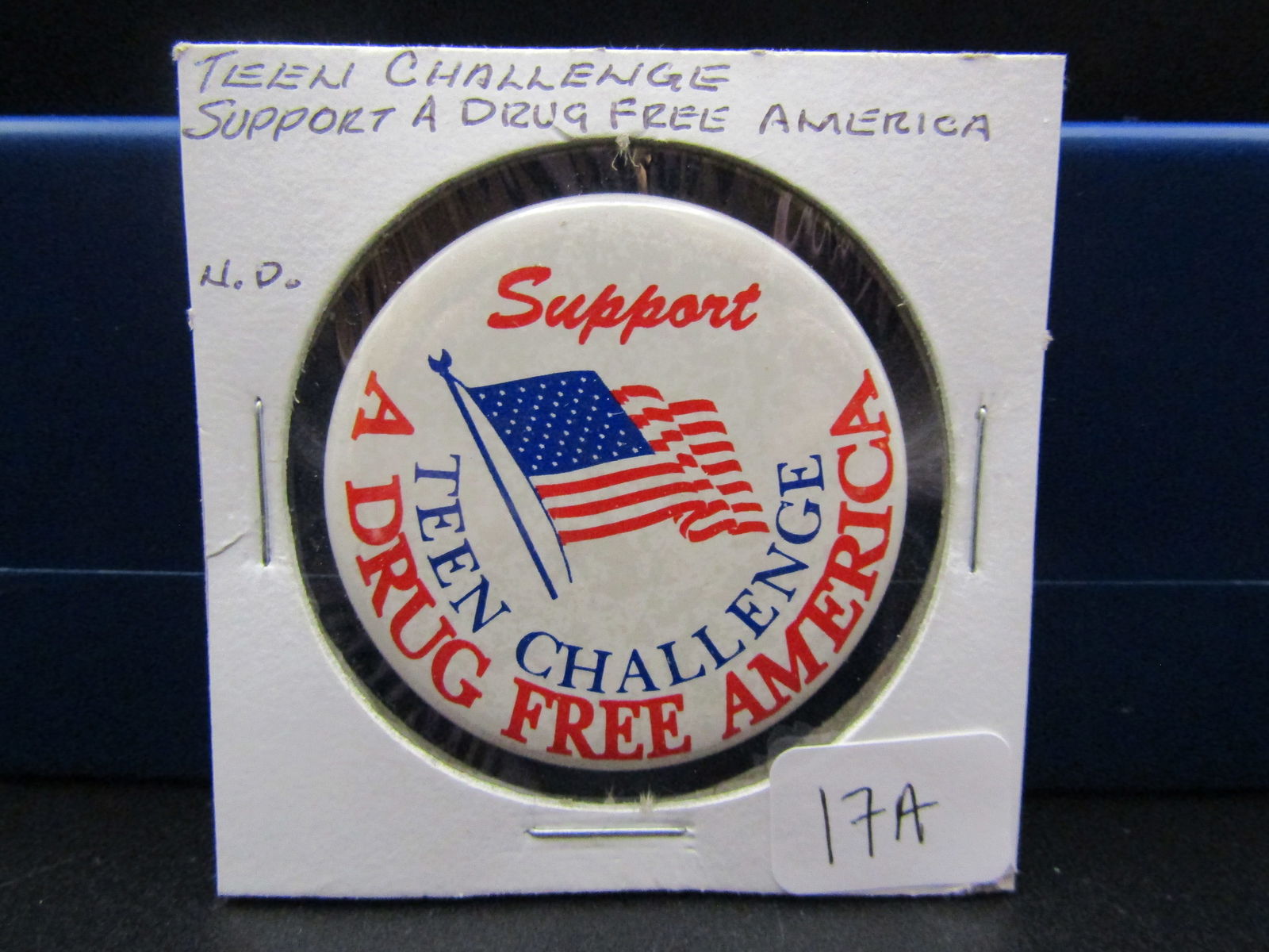 Vintage Teen Challenge "Support a Drug Free America" Button: Vintage Teen Challenge "Support a Drug Free America" Button