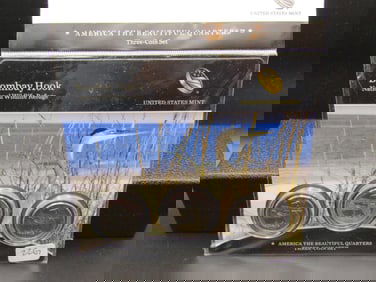 2015 Bombay Hook  US Mint America The Beautiful 3 Coin Set. UNC P and D, Proof S Mint Marks
