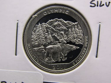 2011-S 90% Silver Deep Proof Olympic Naional Park Quarter, High Book Value