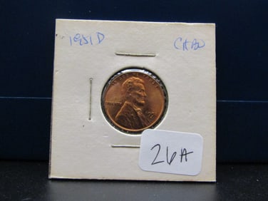 1951-D GEM BU RED Lincoln Wheat Cent