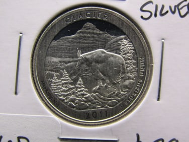 2011-S 90% Silver Deep Proof  Glacier National Park Quarter, High Book Value