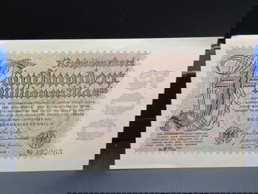 1924 German 500 Reichsbanknote , GEM UNC. Tough Post WWI Currency