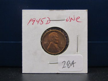 1945-D GEM BU RED Lincoln Wheat Cent. WWII Era