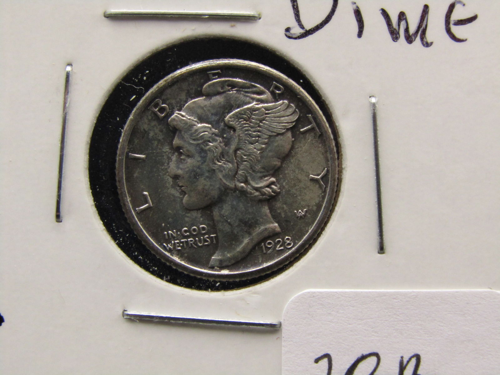 NICE 1928 Mercury Dime. 90% Silver, Tough Grade! Full Split Bands and Diagonals, (1 of 2)