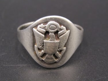 Vintage US Military Signet Ring, WWII Era, Size 13.5