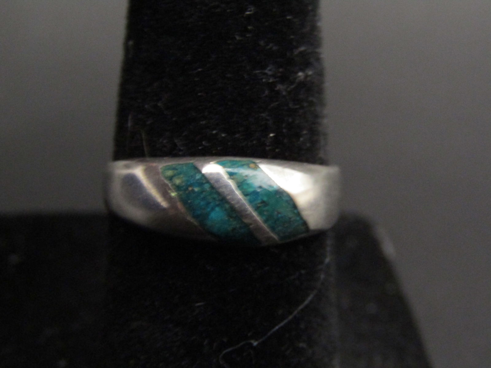 Vintage Mexico Stamped 925 Turquoise Ring, Size 5 (1 of 2)